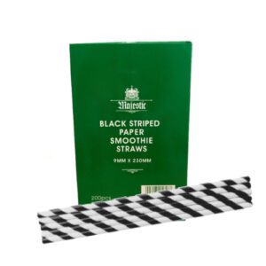 Majestic 9mm Striped Paper Straws x200