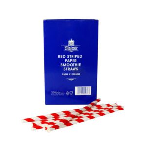 Majestic 9mm Striped Paper Straws x200